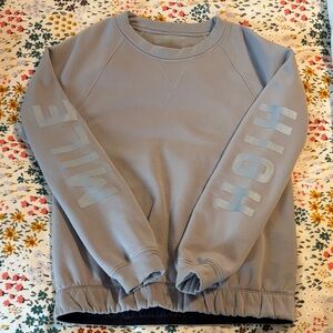 Lululemon beige MILE HIGH reflective crew neck sweater